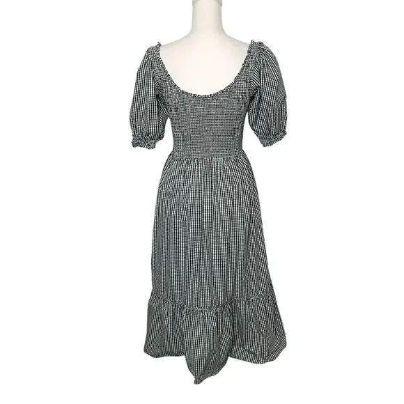 Hill House The Louisa Nap Midi Dress Emerald Green Gingham Smocked Small - Picture 7 of 9